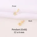 Επιχρυσωμένο μενταγιόν διπλό αστέρι 12x6mm με ζιργκόν για κατασκευή κοσμημάτων DIY - Διπλό Αστέρι με Ζιργκόν / Χρυσό