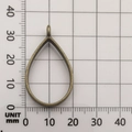 Bronze teardrop alloy frame pendant for resin jewelry, size 20x30mm with ruler scale - Water Drop Shape (10484) / 20x33mm / Bronze