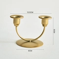 Modern gold iron U-shaped double-head candle holder with a round base for decor - U-shaped 2-head Short Flat Top / Gold