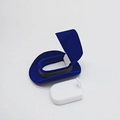 Blauwe fluwelen sieradendoos in de vorm van een cowboyhoed met witte sponsvoering - Pauwblauw/Witte Voering / B-44 58*68*37mm