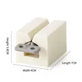 Handmatige tandpastapers in crèmewit, afmeting 7x4x3,8 cm, badkameraccessoire - Wit+Grijs
