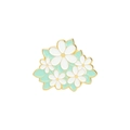 Détail d'une broche en émail avec tournesol et lys, cœur jaune et bordures dorées - Grappe de Marguerites Blanches (XZ4150)