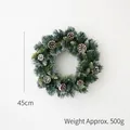 Mini Christmas pine cone wreath 45cm with snow effect for festive table decoration - 45cm White Frosted Pine Cone Wreath