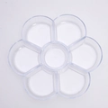 Petal shaped transparent plastic palette with seven compartments for watercolor painting - 55g Transparent Flower Palette / 17cm