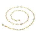 Golden rectangular link titanium steel chain for eyewear or masks on white backdrop - Rectangular Link Style (KSC015-Z) / 650x4mm / Gold