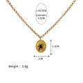 Collana ovale placcata oro 18k con ciondolo a ragnatela e cristallo, dimensioni - Ragno