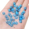 Blue millefiori glass flower beads for DIY necklace and bracelet jewelry making - Blue