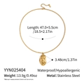 Detalles del collar de acero inoxidable dorado con colgante de Jesús y sus medidas - Estilo de Retrato de Cabeza de Jesús (YYN025404)