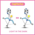 Luminous Sagittarius charm in silver with blue gemstone and glow-in-the-dark star - Sagittarius
