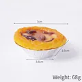 Realistic Portuguese egg tart fridge magnet in aluminum foil cup measuring 7cm by 2.5cm - Egg Tart Model Style