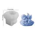 Sleeping angel with rose wings silicone mold for DIY candles and plaster ornaments - NO.4 Sleeping Rose Angel / Semi-transparent White