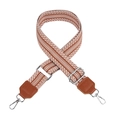 38mm ethnic style adjustable shoulder strap in brown and white geometric weave - Orbit Brown Top Grain Leather