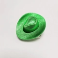 Mini cappello da cowboy olografico verde con trama metallica per decorazione di feste - Verde Olografico