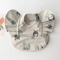 Waterproof baby bib smock with cute mouse pattern and ruffled wing sleeves - Wings - Cute Mouse / One Size