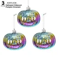 Set di 3 ornamenti a zucca di Halloween cangianti da 8cm con sfumature blu e viola - Set di 3/8CM / Zucca Iridescente