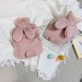 Plush pink rabbit hot water bottle with long ears and soft faux fur cover - 1000ml / Long / Pink