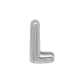 3D silver puffy letter L charm bead with polished finish for DIY bubble style jewelry - Silver/Letter L