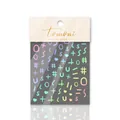 Autocollants nail art argent laser avec cœurs et symboles sous emballage carte - to1390 Argent Laser
