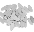 Polished silver oval stainless steel tag pendants for DIY jewelry making - Steel Color Oval 5x12mm