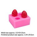 Pink silicone strawberry mold with four cavities and red resin samples 5.5cm size - 1# Small Size / Pink