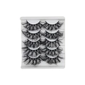 Dramatic fluffy 5-pair pack of voluminous curly faux mink eyelashes in black color - 89 (5 Pairs White Tray)