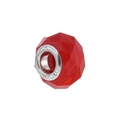 Faceted red resin crystal bead with 925 silver core for European charm bracelets - Style 27 (Red)