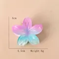 Pink and purple gradient frangipani flower hair claw clip, size 4.5cm by 4cm - 4cm / Blue Red