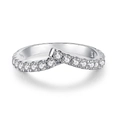 Anillo cruzado en V de plata de ley S925 con pavé de circonitas cúbicas brillantes - US 5 / Plata Pavé (CBJZ079)