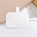 Dettaglio del connettore in tessuto bianco per cordino del telefono su custodia rosa - Bianco