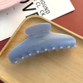 Elegante pinza per capelli in acetato blu opaco con scritta dorata Barrette La France - Opaco / Blu Inchiostro Acqua