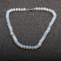 Polished opal-like natural stone beaded necklace with a secure silver lobster clasp - Opal Necklace