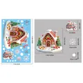Christmas Gingerbread House window sticker sheet 30x20cm with sizing details - Single Sheet BQ488 Snow House