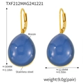 Boucles d'oreilles gouttes en résine bleue et acier inoxydable, 30 mm de hauteur et 12,8 mm - Boucles d'oreilles en résine bleue / Bleu