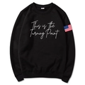 Felpa nera unisex 'This is the Turning Point' con dettaglio bandiera americana sulla manica - S / Nero