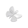 Detailed macro view of silver butterfly pendant with textured metallic finish and fine details - Butterfly - Platinum