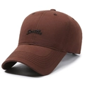 Casquette de baseball en coton marron avec broderie cursive Seattle de style vintage - Réglable / café
