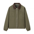 Veste utilitaire vert armée avec col en velours côtelé et poches de poitrine - XS / Vert Militaire