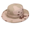 Tactical boonie hat in desert camouflage with wide brim and adjustable chin strap - One Size / 3-Color Desert