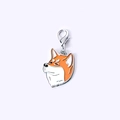 Pendentif Shiba Inu en émail orange avec fermoir mousqueton pour porte-clés - 42 Akita