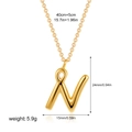 Minimalist 18K gold letter N pendant necklace with polished finish and dimensions - Letter N