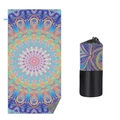 Quick dry microfiber beach towel featuring colorful mandala pattern with mesh carry bag - Phoenix Tail (Double-sided Print with Mesh Bag)
