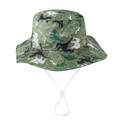 Cappello a secchiello per bambini con stampa dinosauro verde militare e cinturino regolabile - 52cm (2-5 Anni) / Dinosauro verde