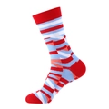 Kreative Crew-Socken mit geometrischem Muster in Rot und Blau, modische Baumwollsocken - Einheitsgröße / 928 Rot Blau Weiß Streifen