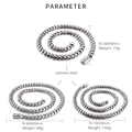 Drei silberne Edelstahl-Gliederketten in 50cm, 60cm, 70cm Länge und 9mm Breite - Halskette (KN229731-KJX) / 50cm Halskette