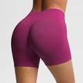 Seamless high-waisted fitness shorts in magenta with scrunch butt lifting effect - Wild Berry