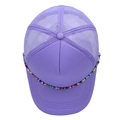 Purple mesh trucker hat featuring a colorful bead chain and breathable fabric design - M (56-58cm) / Light Purple