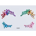 Rainbow gradient self-adhesive face gems in droplet and round shapes for makeup - FG4009R