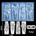 3D tulip flower silicone nail art mold for elegant embossed manicure designs - CS-138 Tulip