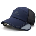 Gorra azul oscuro con visera lateral retráctil y malla trasera transpirable - Ajustable / Azul marino