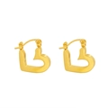 Orecchini a cuore cavo in acciaio inossidabile placcato oro 18k stile francese - Oro